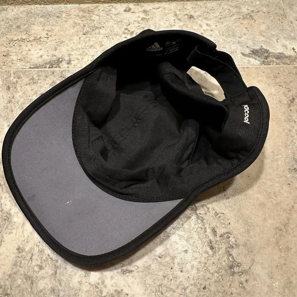 Adidas Running Hat Cap Black Aeroready Adjustable Lightweight‎ Classic Fit